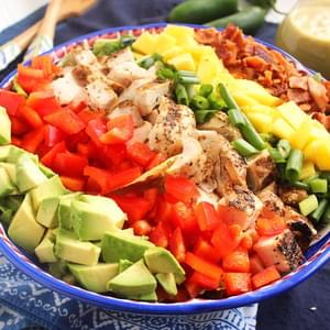 Caribbean Cobb Salad with Fire-Roasted Pineapple Vinaigrette