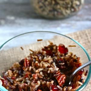 Wild Rice with Caramelized Shallots, Cranberries and Pecans