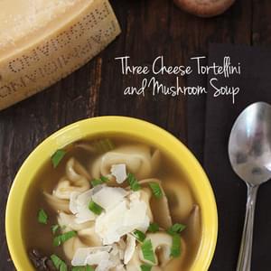 Three Cheese Mushroom and Tortellini Soup