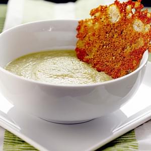 Broccoli and Leek Soup with Black Pepper Frico serves 4