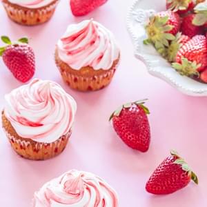 Strawberry Meringue Cupcakes