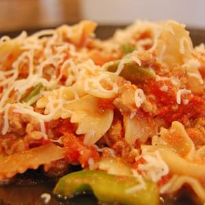 Bowtie Pasta with Italian Sausage and Bell Peppers