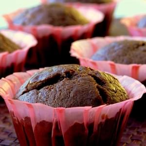 Spicy Double Chocolate Banana Muffins