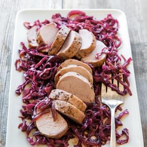 Roasted Pork Tenderloin with Sweet and Sour Cabbage