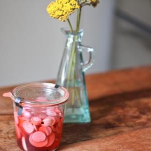 Sweet and Spicy Strawberry Pickled Radishes