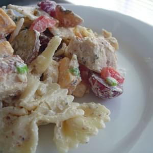 Creamy Pasta Salad with Grapes
