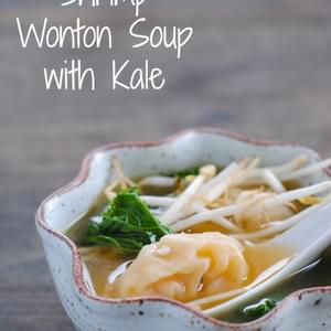Shrimp Wonton Soup with Kale