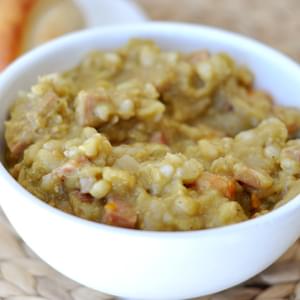 Split Pea Soup with Barley and Ham {Slow Cooker}