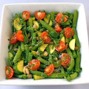 White Bean Salad with Zucchini, Green Beans, and Tomatoes