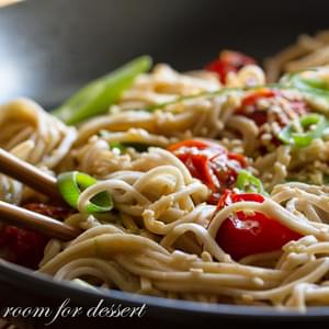 Miso-Roasted Tomatoes with Soba Noodles