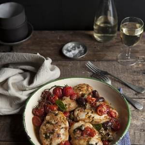 Lightly Roasted Chicken Breasts With A Tomato, Olive And Caper Salsa