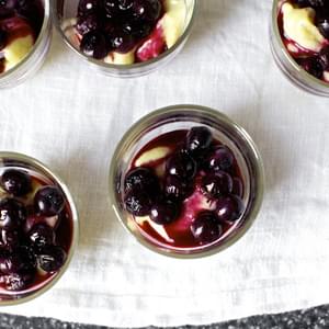 Vanilla Custards with Roasted Blueberries