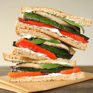 Grilled Vegetable Sandwiches with Herbed Goat Cheese