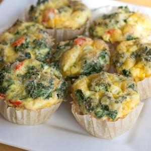 Egg Muffin Recipe with Peppers, Kale, and Cheddar