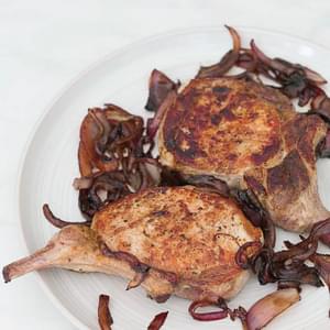 Pork Chops with Balsamic Red Onions