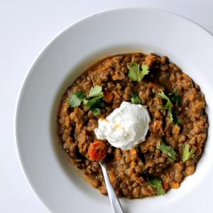 Coconut Curried Sweet Potato and Lentil Stew