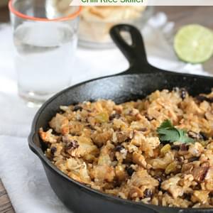 Chicken and Black Bean Green Chili Rice Skillet