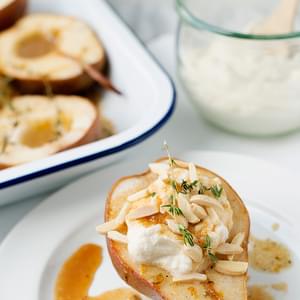 Roasted Pears with Maple Ricotta Cream