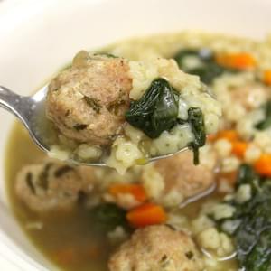 Crock Pot Italian Wedding Soup with Turkey Meatballs