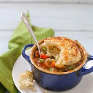 Vegetarian Pot Pies with Feta Scallion Biscuits