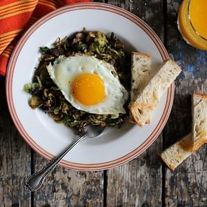Mushroom and Brussels Sprout Hash