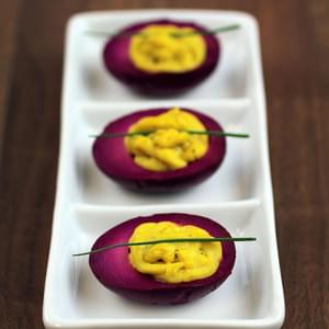 Pickled Curry Deviled Eggs
