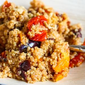 Quinoa with Roasted Tomatoes, Walnuts and Olives