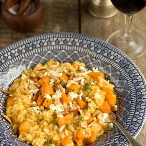 Roasted Pumpkin Risotto With Blue Cheese And Toasted Pine Nuts