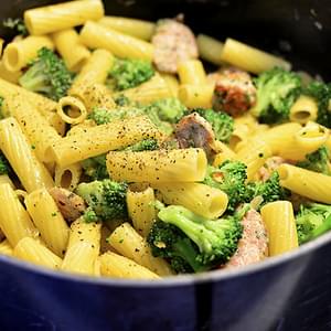 Chicken-Sausage Pasta Toss with Broccoli and Feta