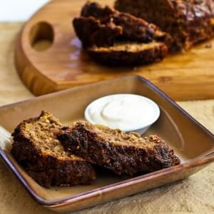 Horseradish Meatloaf with Caramelized Onions and Sour Cream-Horseradish Sauce