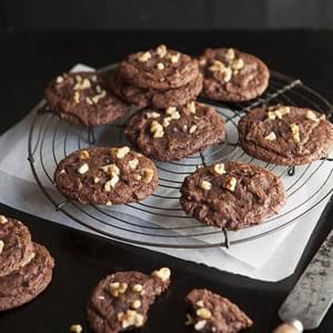 Fudgy Walnut Brownie Cookies
