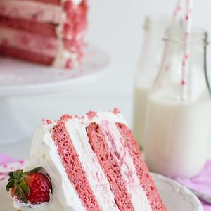 Strawberry Milkshake Ice Cream Cake