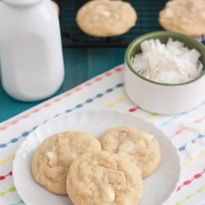 Chewy Coconut White Chocolate Chip Cookies
