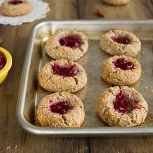 Raspberry Almond Thumbprint Cookies (Gluten-Free & Vegan)