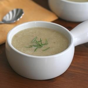 Cream of Endive Soup with Rosemary Parmesan Crisps