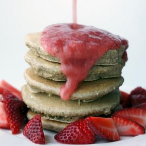 Gluten Free, Sugar Free Pancakes with Strawberry Syrup