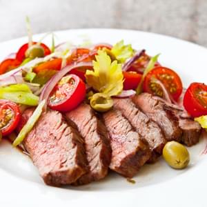 Flank Steak with Bloody Mary Tomato Salad