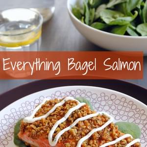 Everything Bagel-Crusted Salmon with Creamy Chive Sauce
