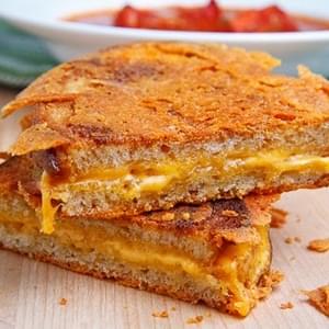 Caramelized Cheese Covered Grilled Cheese Sandwich