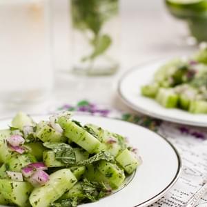 Refreshing Cucumber Salad with Creamy Mint Dressing