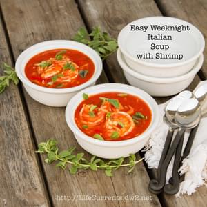 Easy Weeknight Italian Tomato Soup with or without Shrimp