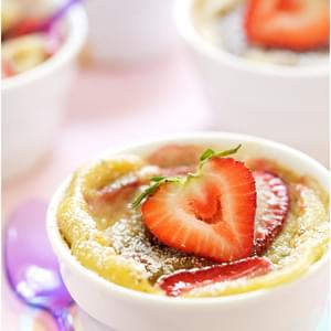 Orange-flavored Strawberry and Rhubarb Clafoutis