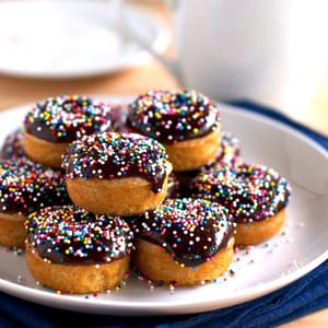 Chocolate Glazed Baked Mini Donuts