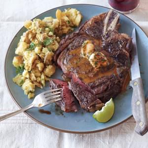Grilled Rib-Eye Steaks with Chipotle-Lime Butter