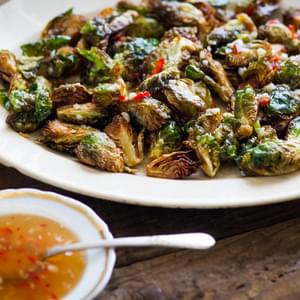 Crispy Fried Brussels Sprouts Recipe with Mom's Chili Fish Sauce