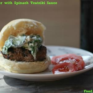 Greek Lamb Burgers with Spinach Tzatziki