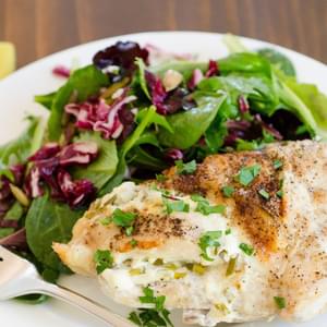 Roasted Chicken Breasts Stuffed with Goat Cheese & Garlic
