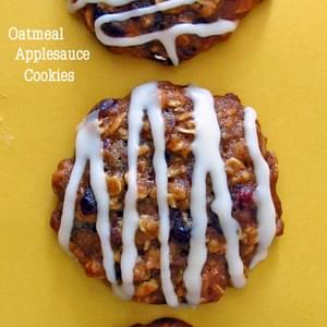 Oatmeal Applesauce Cookies with Maple Syrup Icing