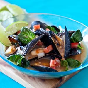 Spicy Steamed Mussels in Miso Broth