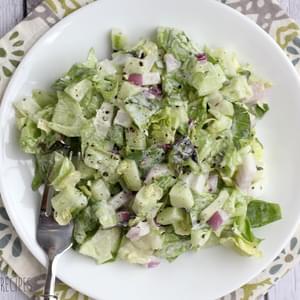 Chopped Salad with Buttermilk-Pesto Dressing